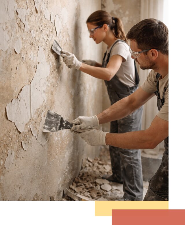 Снятие старой шпаклевки и подготовка поверхностей в Астрахани