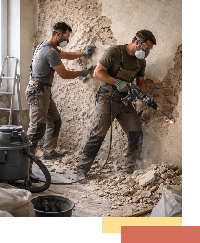 Демонтаж штукатурки со стен в Астрахани быстро и аккуратно