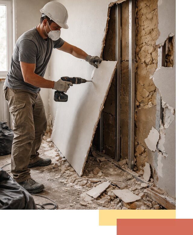 Демонтаж гипсокартона со стен в Астрахани качественно и быстро