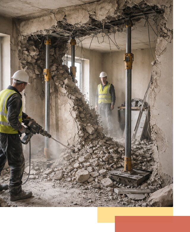 Снос несущих стен в Астрахани с гарантией безопасности и качества