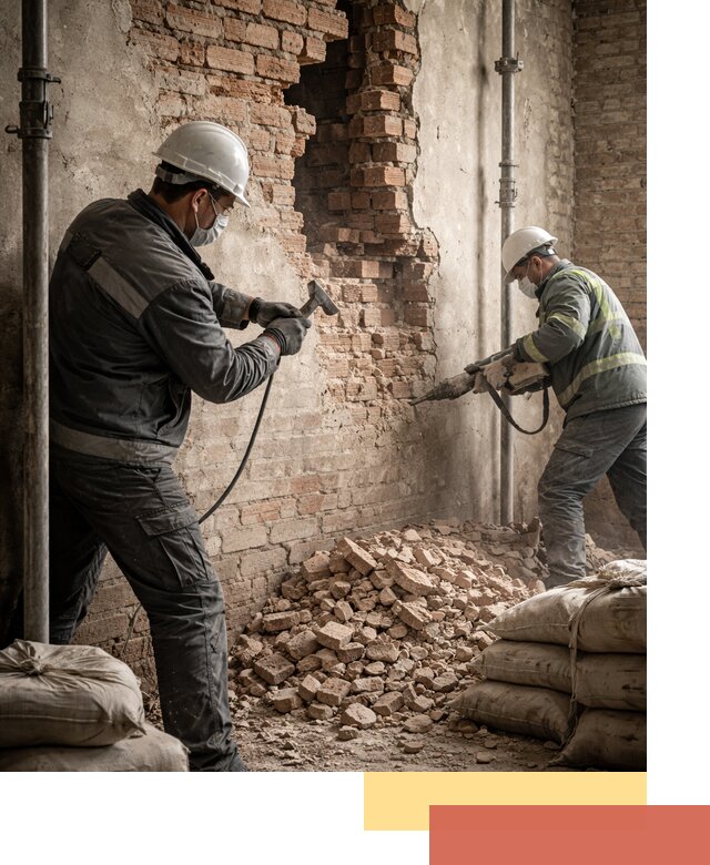 Демонтаж кирпичных стен в Астрахани быстро и безопасно