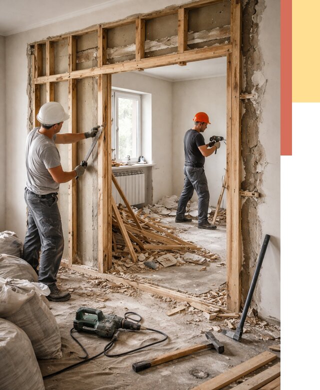 Демонтаж деревянных перегородок в Астрахани от 3288 руб. — быстро и недорого | ОТДЕЛОЧНИК-Стр