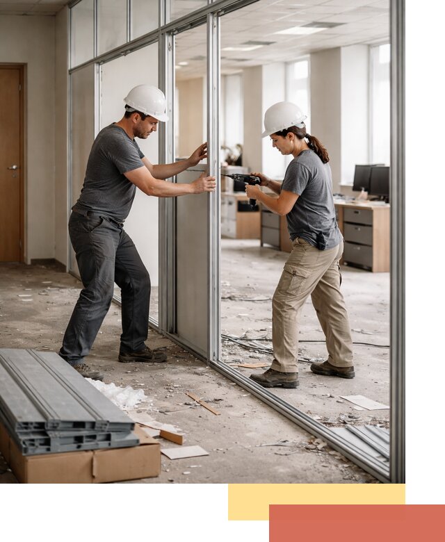 Демонтаж алюминиевых перегородок в Астрахани быстро и аккуратно