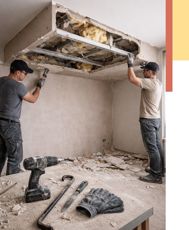 Демонтаж короба из гипсокартона в Астрахани от 1562 руб. — быстро и недорого | ОТДЕЛОЧНИК-Стр