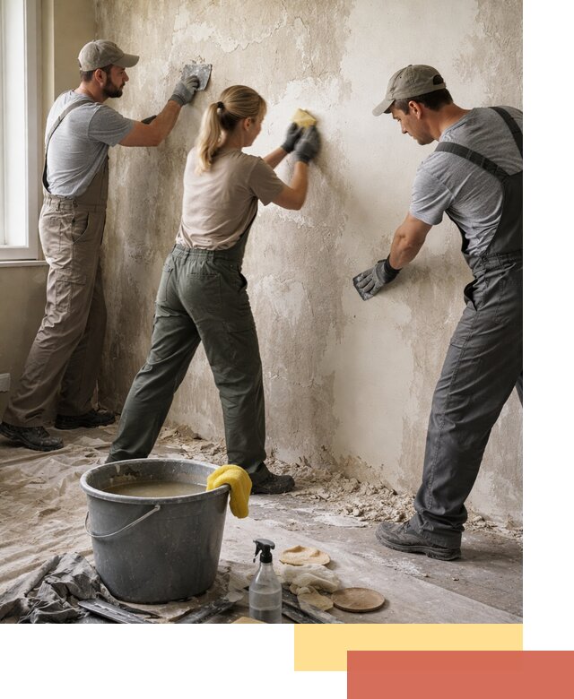 Очистка стен от клея и грунтовки в Астрахани качественно и быстро