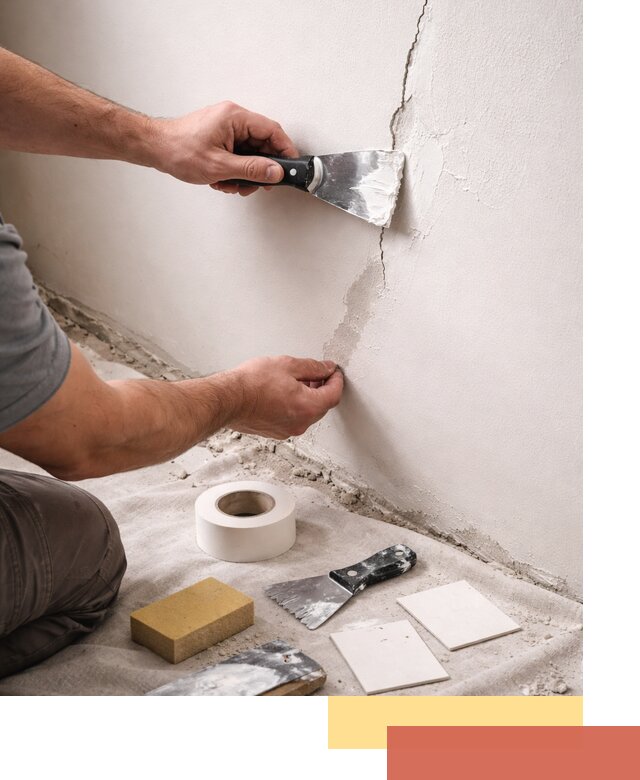 Заделка трещин и сколов в стенах и потолках в Астрахани