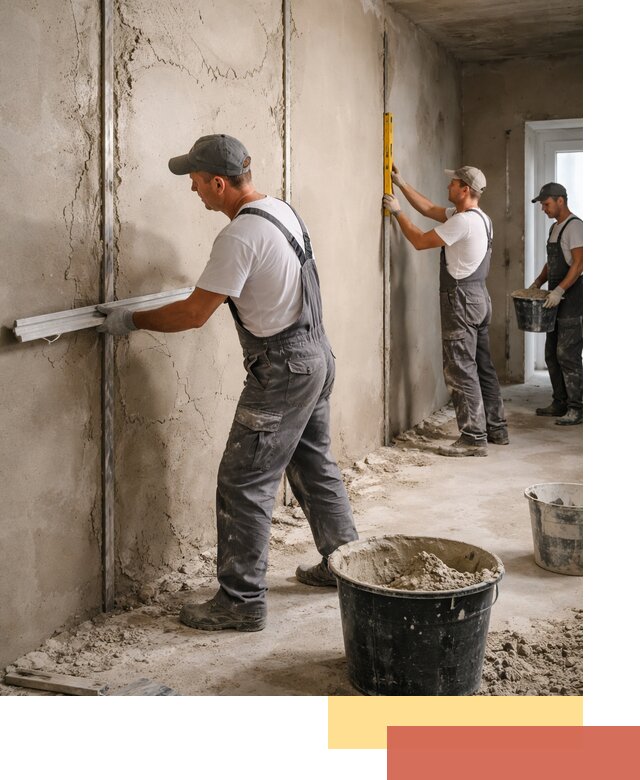 Штукатурка стен по маякам в Астрахани — точная и ровная поверхность