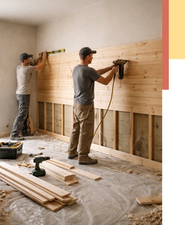 Монтаж деревянной вагонки на стены в Астрахани от 7707 руб. | Услуги монтажа вагонки | ОТДЕЛОЧНИК-Стр