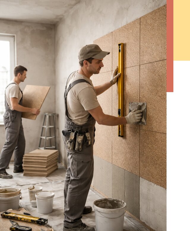 Монтаж пробковых панелей на стены в Астрахани от 3597 руб. — ОТДЕЛОЧНИК-Стр