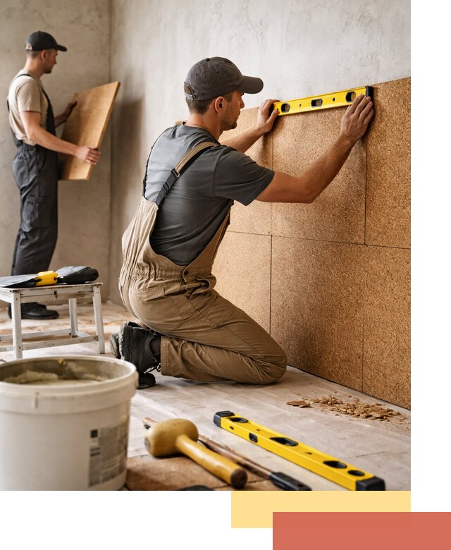 Монтаж пробковых панелей на стены в Астрахани быстро и качественно