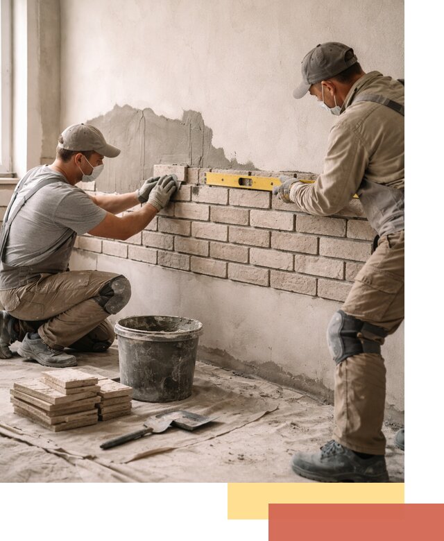 Монтаж декоративного кирпича профессионально в Астрахани