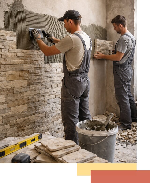 Монтаж искусственного камня в Астрахани — облицовка стен и фасадов