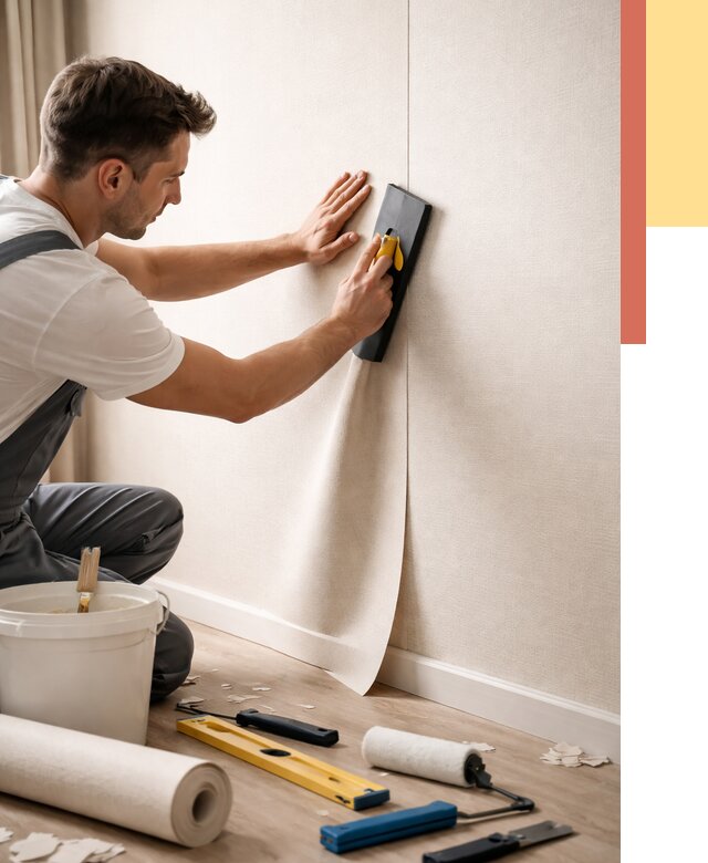 Поклейка виниловых обоев в Астрахани от 4624 руб. | Быстро и недорого — ОТДЕЛОЧНИК-Стр