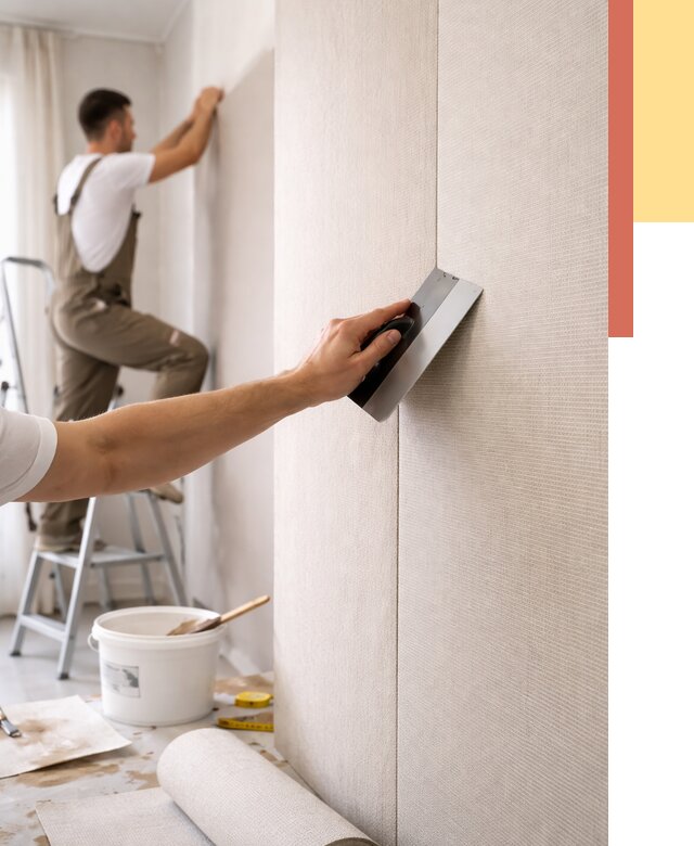 Поклейка текстильных обоев в Астрахани от 4624 руб. под ключ | ОТДЕЛОЧНИК-Стр