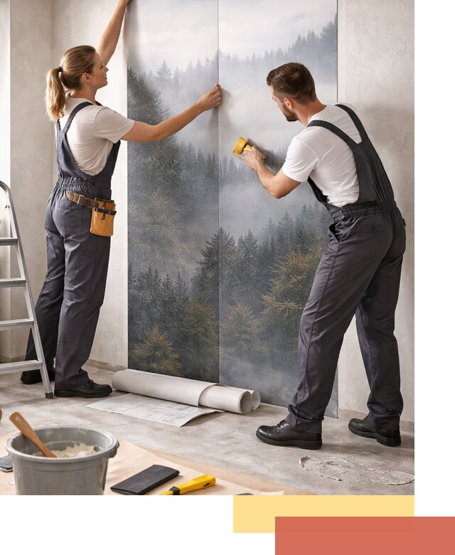 Поклейка фотообоев профессионально в Астрахани под ключ