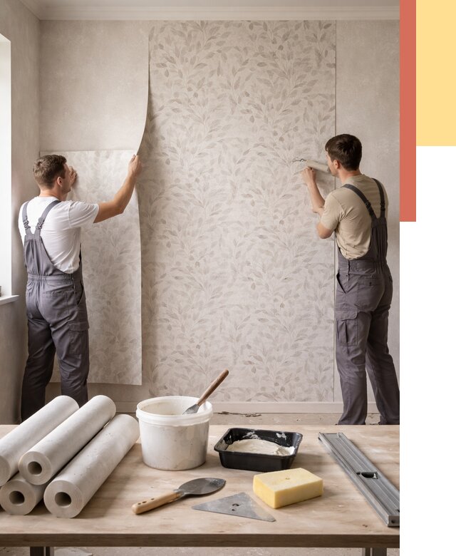 Поклейка обоев с подбором рисунка в Астрахани от 3597 руб. | ОТДЕЛОЧНИК-Стр - быстро и недорого