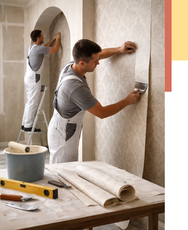 Поклейка обоев на сложные стены в Астрахани от 2877 руб. под ключ | ОТДЕЛОЧНИК-Стр