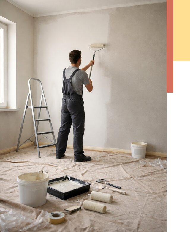 Покраска стен моющейся краской в Астрахани от 360 руб./м² — быстро и недорого | ОТДЕЛОЧНИК-Стр