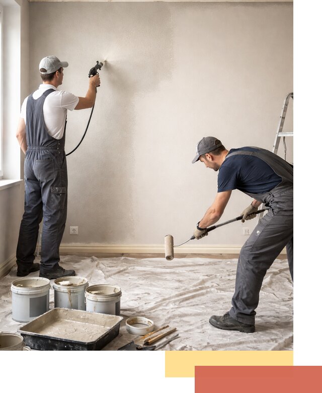 Покраска стен моющейся краской и защита поверхностей в Астрахани