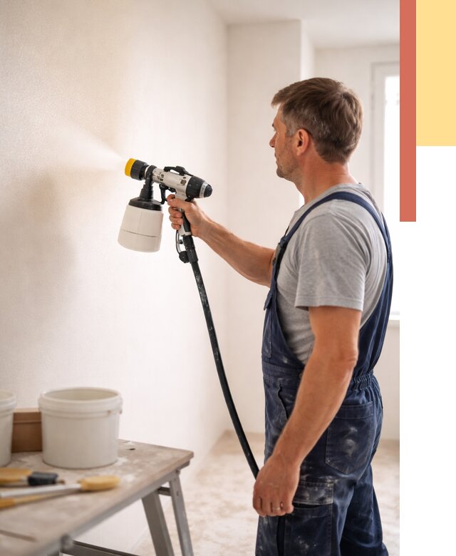 Покраска стен краскопультом в Астрахани от 7707 руб. — механизированная покраска | ОТДЕЛОЧНИК-Стр