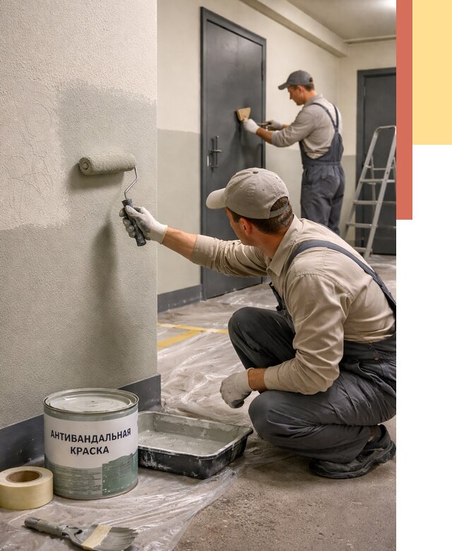 Покраска стен антивандальной краской в Астрахани от 4624 руб./м² под ключ | ОТДЕЛОЧНИК-Стр