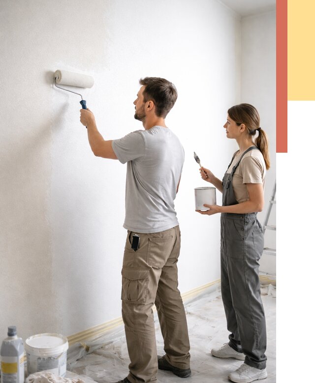 Окраска стен по стеклохолсту в Астрахани от 4624 руб/м² под ключ | ОТДЕЛОЧНИК-Стр