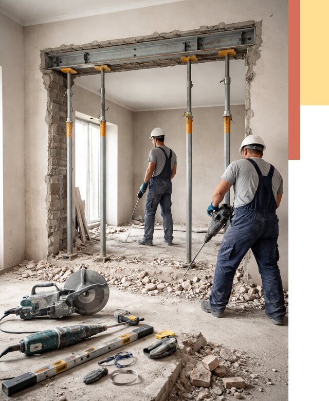 Прорезка проема в стене в Астрахани от 4624 руб. — быстро и недорого | ОТДЕЛОЧНИК-Стр