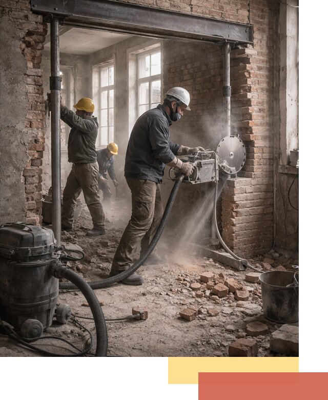 Прорезка проема в стене под дверной или оконный проем в Астрахани