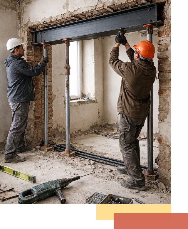 Усиление проема в стене в Астрахани для расширения и безопасности