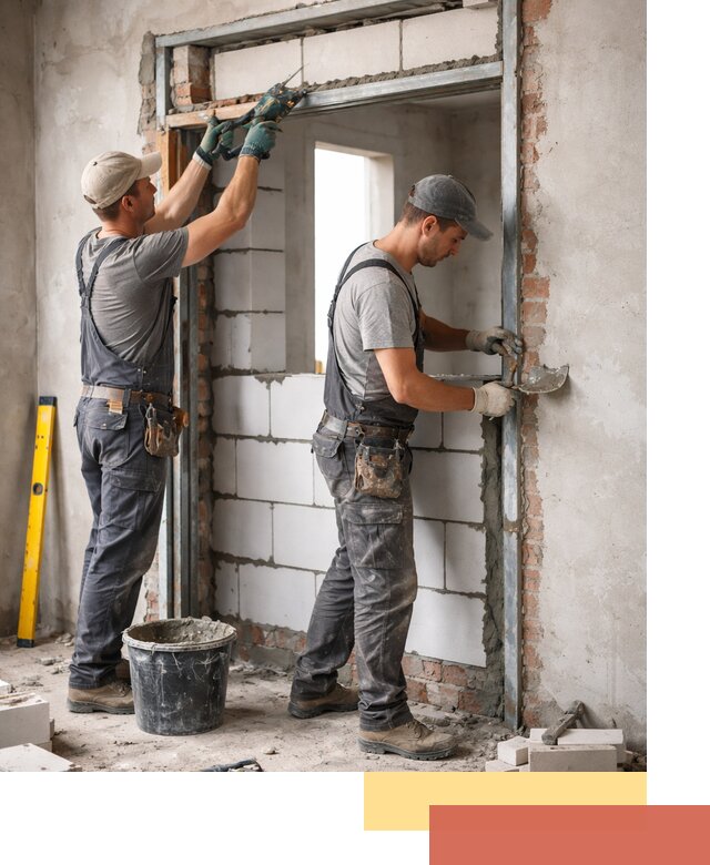 Закладка дверного проема под ключ в Астрахани: демонтаж, монтаж, отделка