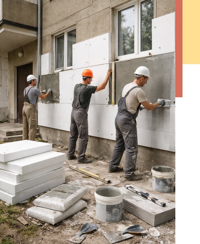 Утепление стен пенопластом в Астрахани от 1798 руб. — недорого и под ключ | ОТДЕЛОЧНИК-Стр