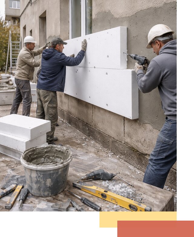 Утепление наружных стен пенопластом в Астрахани