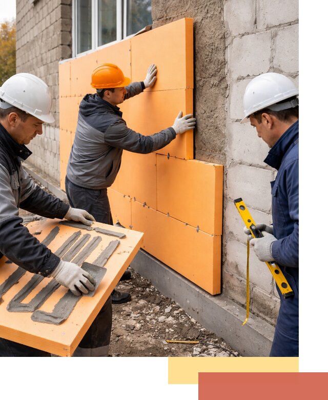 Утепление фасада пеноплексом под ключ в Астрахани