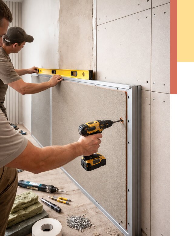 Шумоизоляция стен панелями ЗИПС в Астрахани от 2261 руб./м² под ключ | ОТДЕЛОЧНИК-Стр