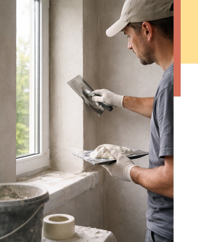 Штукатурка откосов в Астрахани от 4624 руб/м² — услуги и выравнивание под ключ | ОТДЕЛОЧНИК-Стр