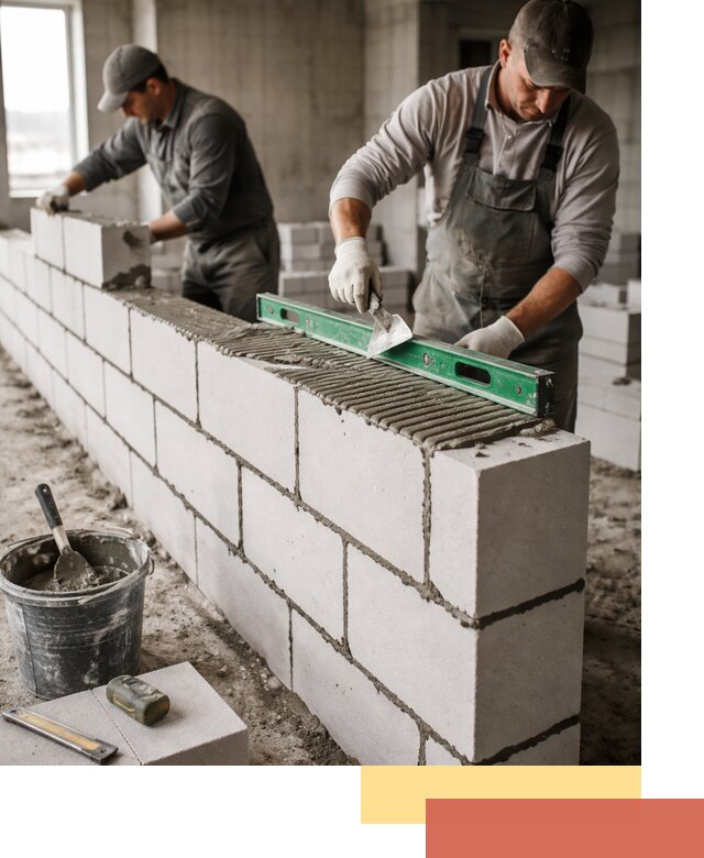 Кладка перегородок из газобетона в Астрахани быстро и качественно