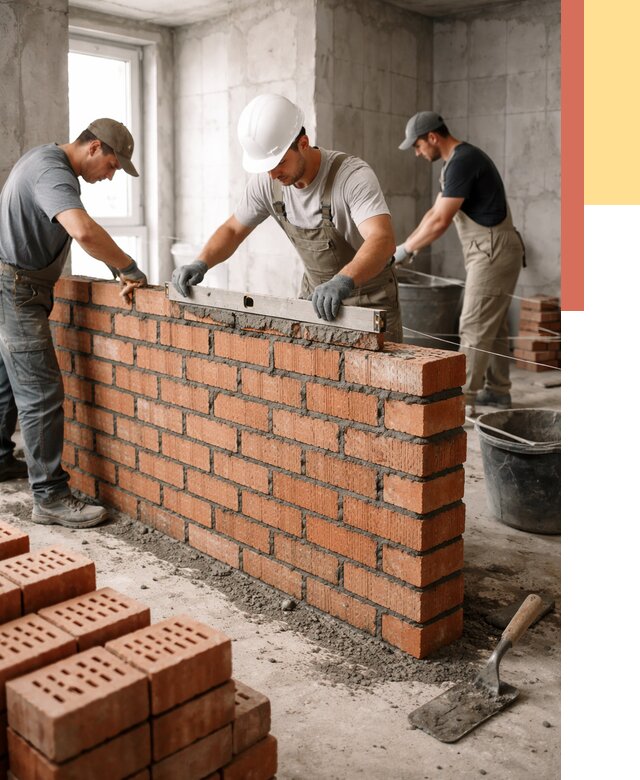 Кладка перегородок из кирпича в Астрахани от 3597 руб. за м² | ОТДЕЛОЧНИК-Стр
