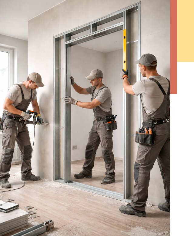 Устройство дверного проема в перегородке в Астрахани от 4624 руб. под ключ | ОТДЕЛОЧНИК-Стр