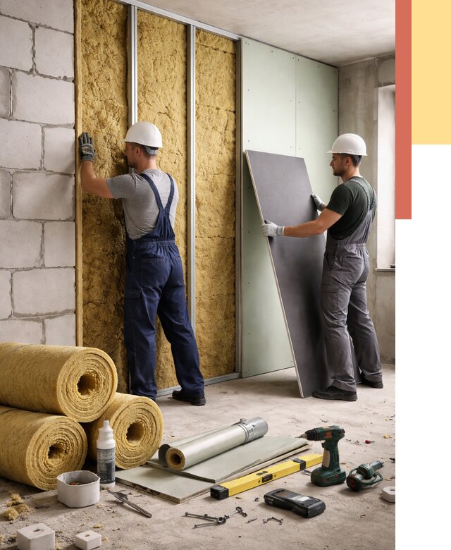 Шумоизоляция перегородок из блоков в Астрахани от 1901 руб./м² — быстро и недорого | ОТДЕЛОЧНИК-Стр