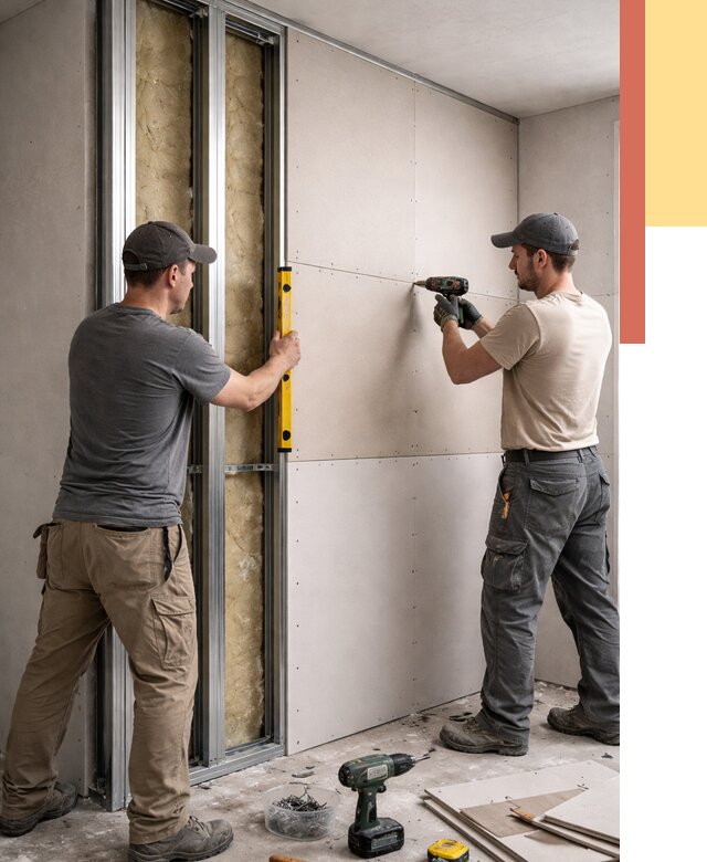 Монтаж двухслойной перегородки из гипсокартона в Астрахани от 1490 руб. | ОТДЕЛОЧНИК-Стр