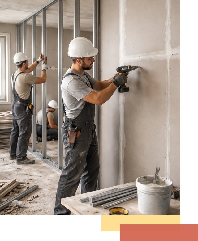 Перегородки из огнестойкого гипсокартона в Астрахани под ключ