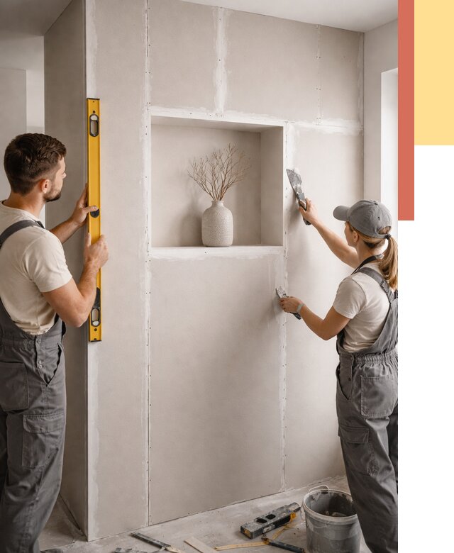 Перегородка из гипсокартона с нишей в Астрахани от 3340 руб. под ключ | ОТДЕЛОЧНИК-Стр