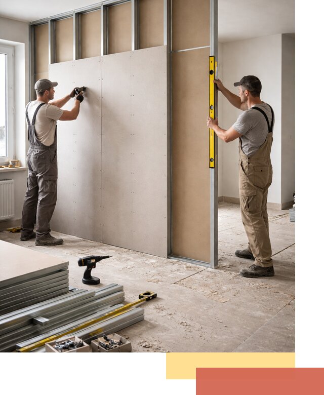 Зонирующая перегородка из гипсокартона под ключ в Астрахани