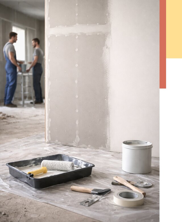 Покраска перегородок из гипсокартона в Астрахани от 4624 руб. под ключ | ОТДЕЛОЧНИК-Стр