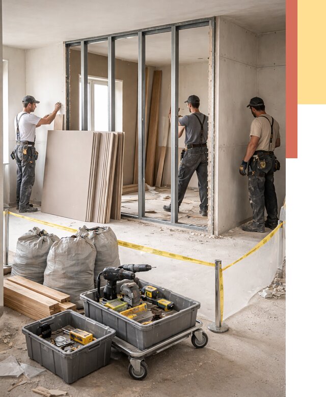 Перенос гипсокартонной перегородки в Астрахани под ключ от 4624 руб. | Демонтаж и монтаж – ОТДЕЛОЧНИК-Стр