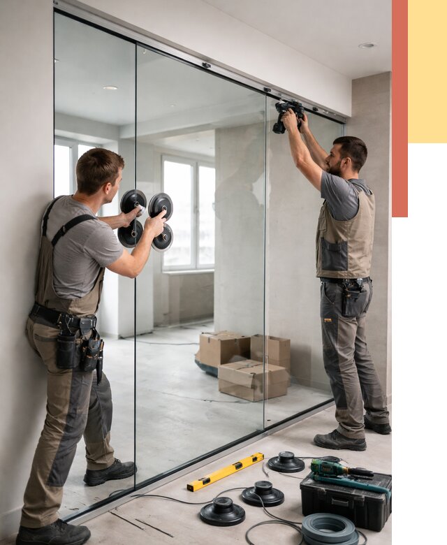 Монтаж стеклянных перегородок в Астрахани от 6679 руб. | ОТДЕЛОЧНИК-Стр