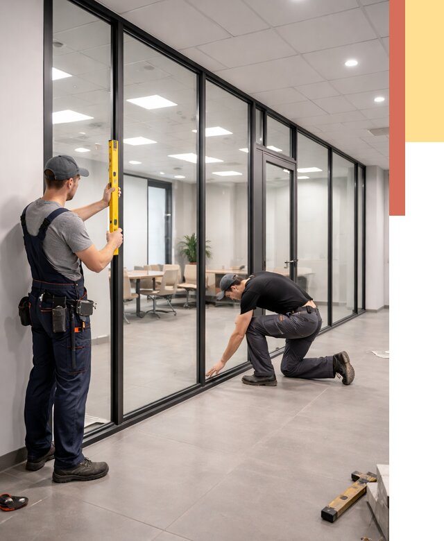 Каркасные стеклянные перегородки в Астрахани под ключ от 9454 руб. | ОТДЕЛОЧНИК-Стр