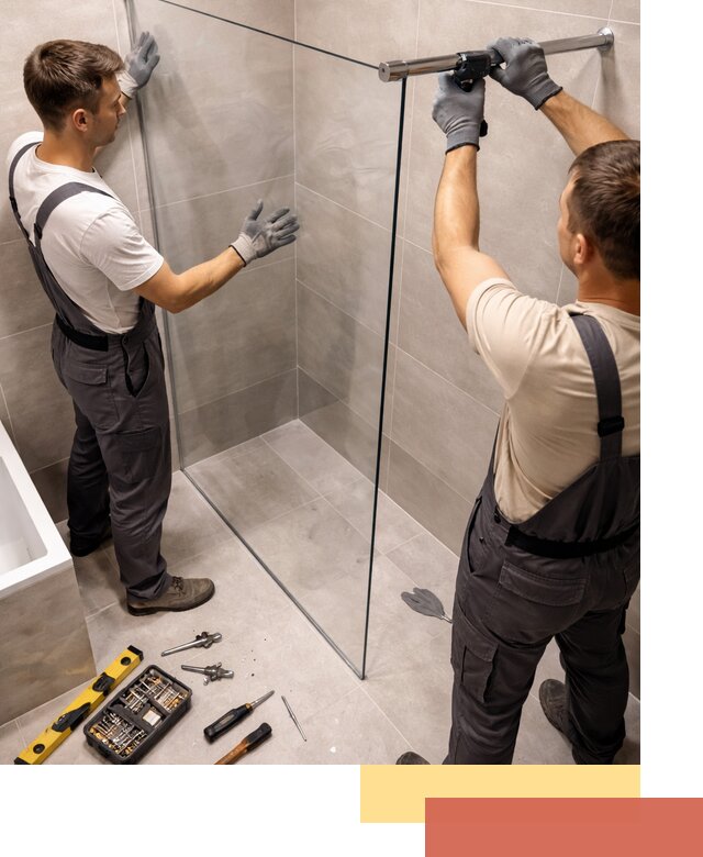 Стеклянные перегородки для душа в Астрахани — изготовление и монтаж