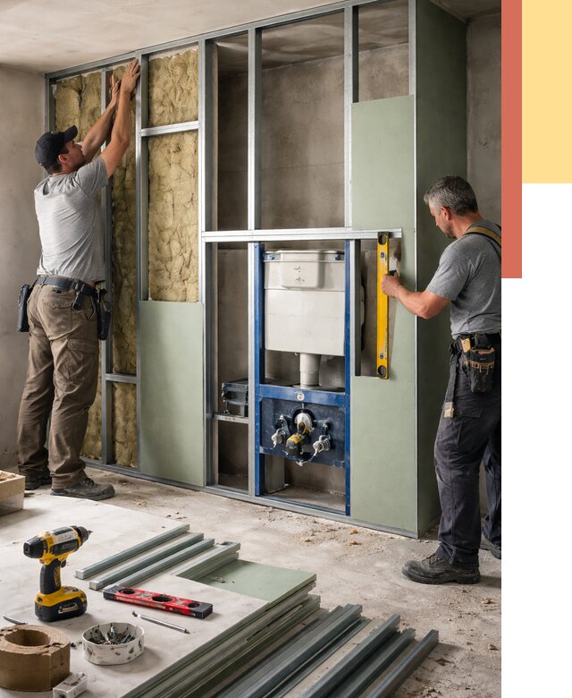 Установка сантехнических перегородок в Астрахани от 8735 руб. | ОТДЕЛОЧНИК-Стр