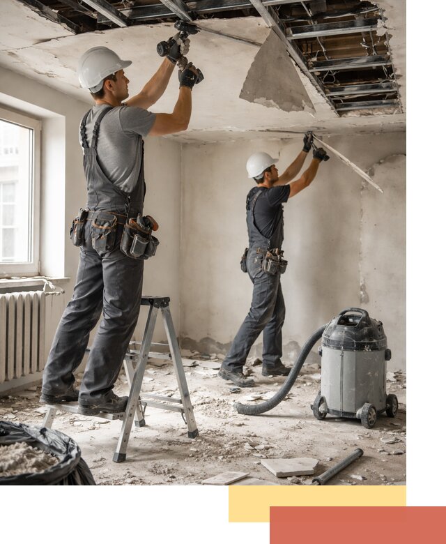 Демонтаж гипсокартонного потолка в Астрахани быстро и аккуратно